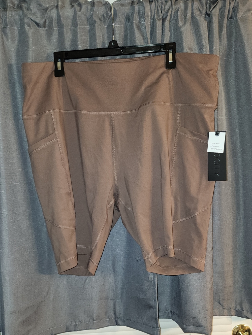 Velocity Mauve-Taupe High-Rise Bike Shorts with Side Pockets